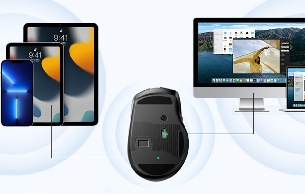 Wireless mouse UGREEN 2.4 GHz Bluetooth 5.0, black 2