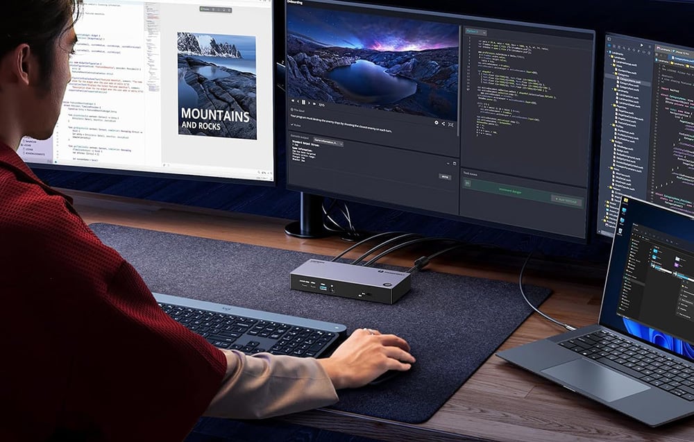 13in1 Ugreen Revodok Max 313 Thunderbolt 4 dokkolóállomás 2x USB 3.0, USB 3.2, USB-C 3.2, HDMI 2.1, DisplayPort 1.4, SD/microSD, RJ45, AUX 3.5mm, PD 140W 1
