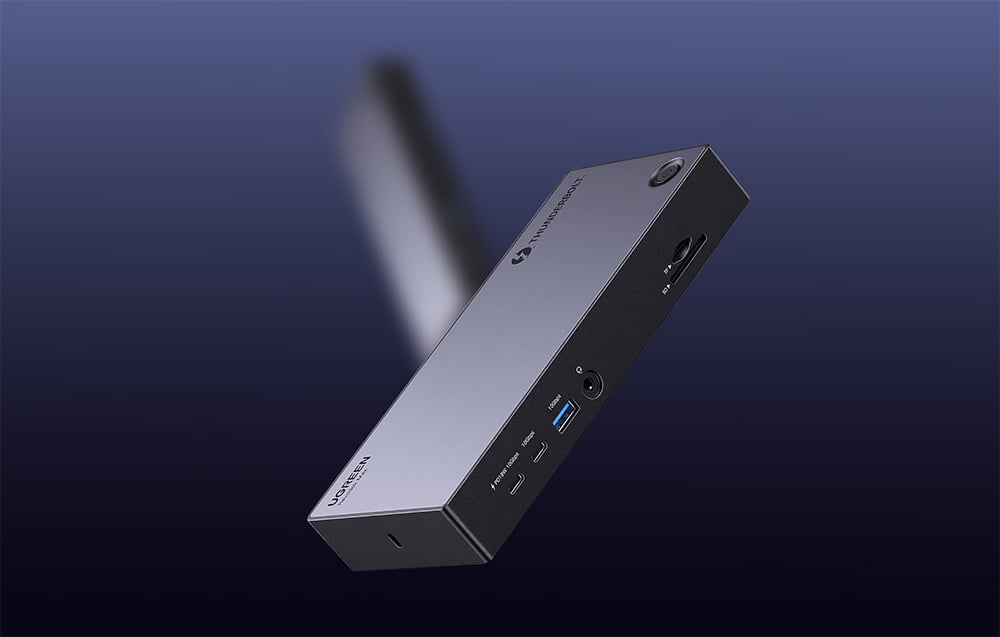 13in1 Ugreen Revodok Max 313 Thunderbolt 4 dokkolóállomás 2x USB 3.0, USB 3.2, USB-C 3.2, HDMI 2.1, DisplayPort 1.4, SD/microSD, RJ45, AUX 3.5mm, PD 140W 5