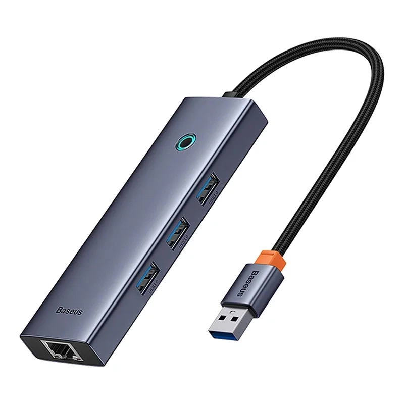 Baseus UltraJoy 4 az 1-ben Hub USB-A - USB 3.0 + RJ45 (űrszürke) 4