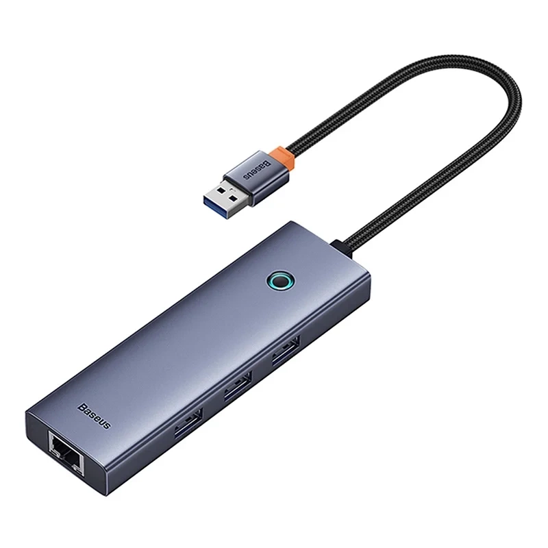 Baseus UltraJoy 4 az 1-ben Hub USB-A - USB 3.0 + RJ45 (űrszürke) 3