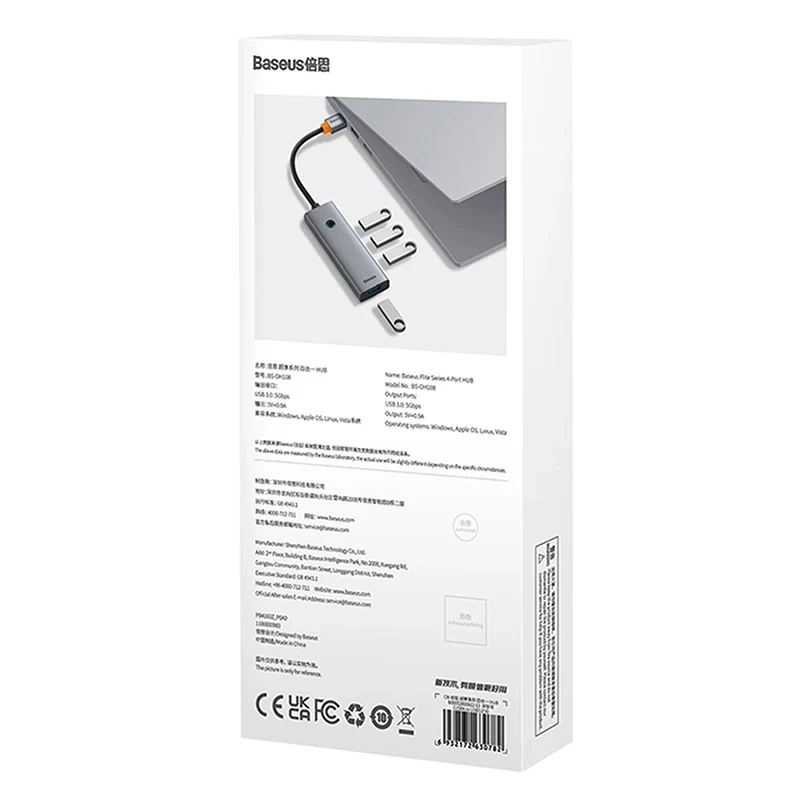 Baseus UltraJoy 4 az 1-ben Hub USB-A+4xUSB 3.0 (űrszürke) 8
