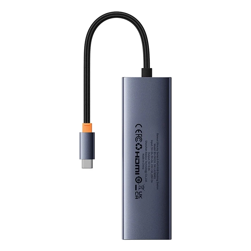 Baseus UltraJoy 6 az 1-ben USB-C Hub, HDMI4K@30Hz1+3xUSB 3.0+PD+RJ45 (szürke) 2