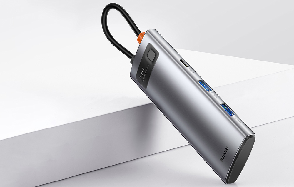 Baseus 7 az 1-ben hub USB-C - 2x USB 3.0 + HDMI + USB-C, PD 1