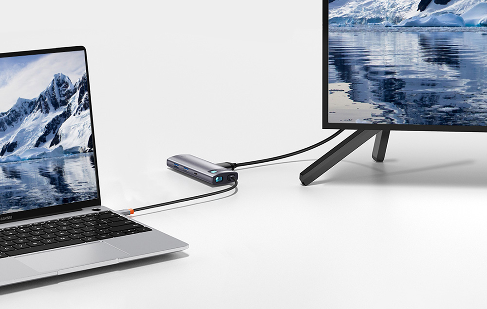 Baseus 7 az 1-ben hub USB-C - 2x USB 3.0 + HDMI + USB-C, PD 4