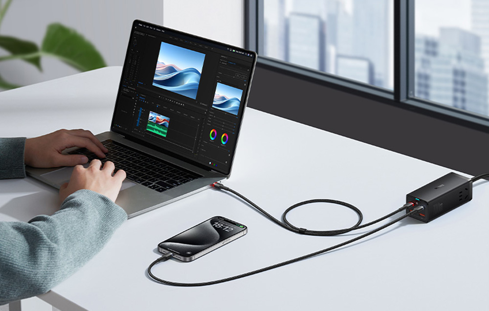 Baseus Cafule kábel, USB-C - USB-C 100W, 1 m, 2 db, piros fekete, szürke fekete 4