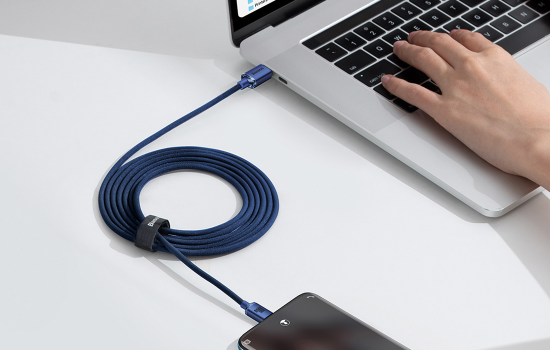 Baseus Crystal Shine USB-C-USB-C kábel, 100W, 2m (kék) 2