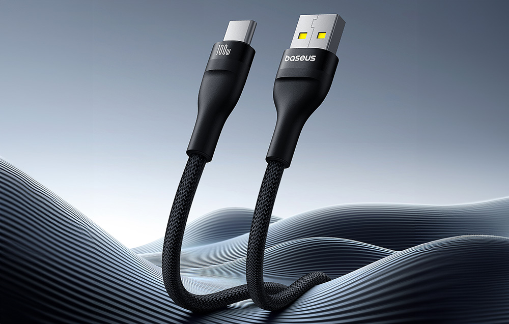 Baseus Flash töltőkábel, 2 USB - USB-C, 100W, 2m, fekete 1