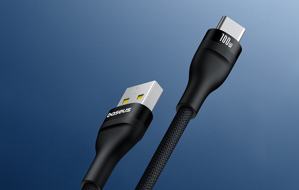 Baseus Flash töltőkábel, 2 USB - USB-C, 100W, 2m, fekete 4