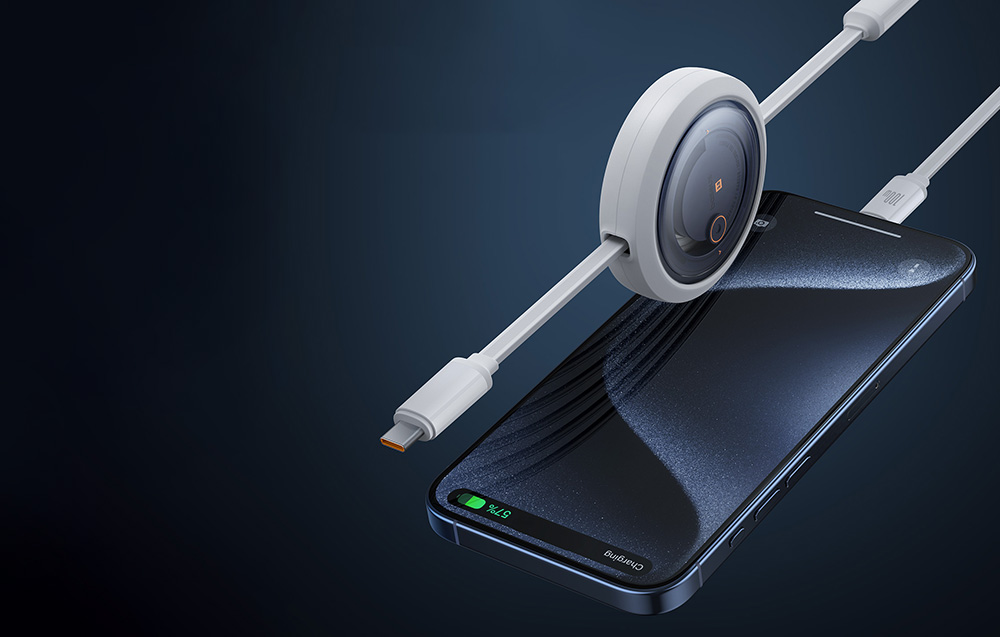 Baseus Free2Draw gyorstöltő kábel, 3:1, USB-C USB-C/Lightning/Micro 100W, 1,1m, fehér 4