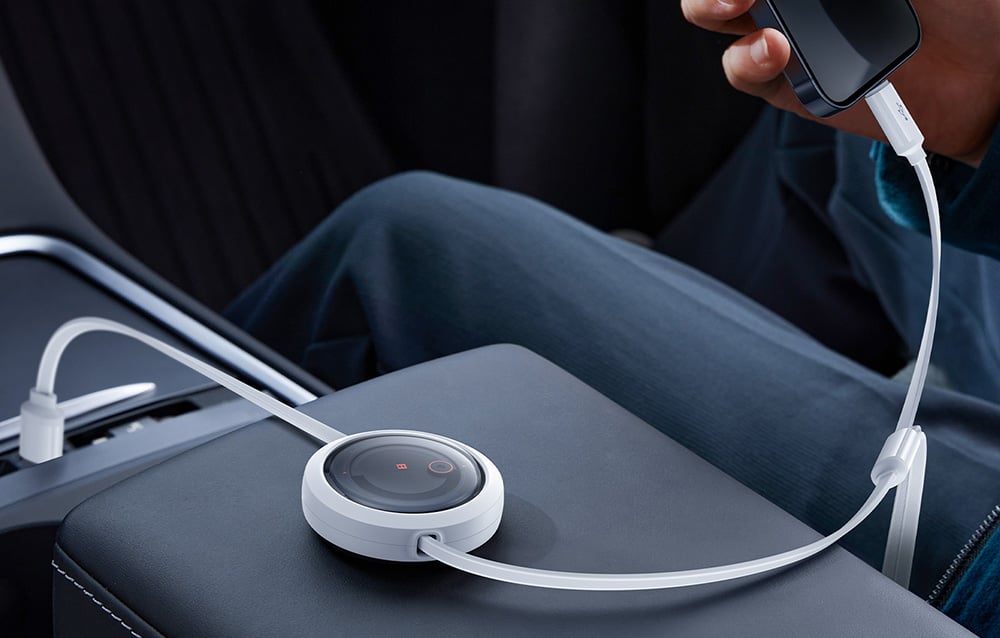 Baseus Free2Draw gyorstöltő kábel 3:1, USB-micro USB+USB-C+Lightning, 3,5A, 1,1m, fehér 2
