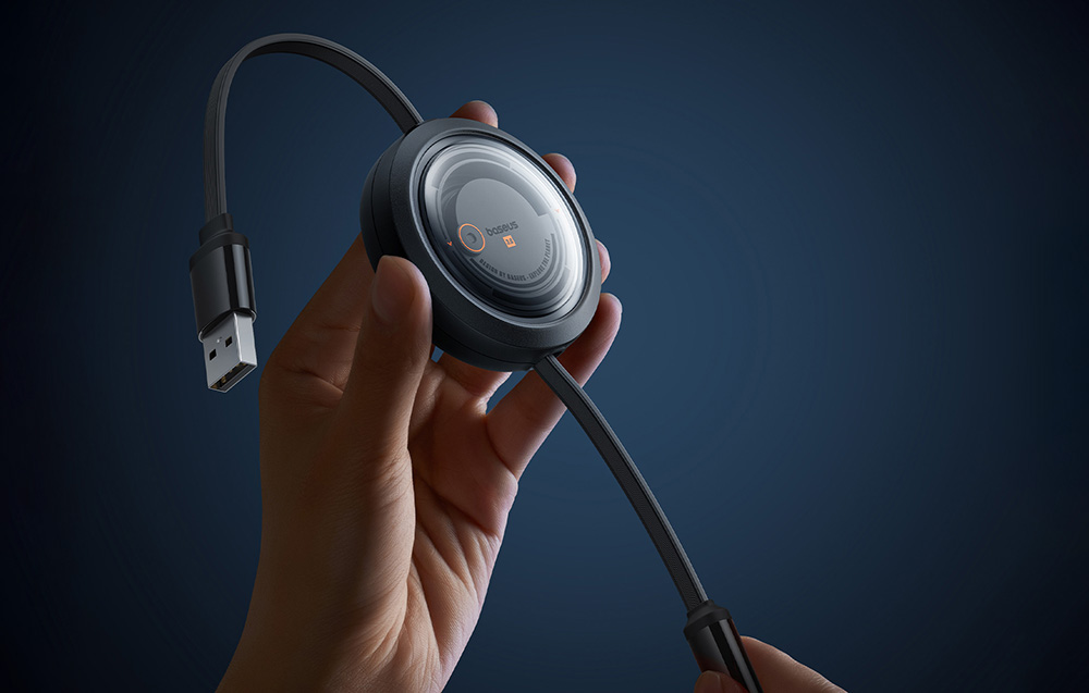 Baseus Free2Draw gyorstöltő kábel 3:1, USB-micro USB+USB-C+Lightning, 3,5A, 1,1m, fekete 1