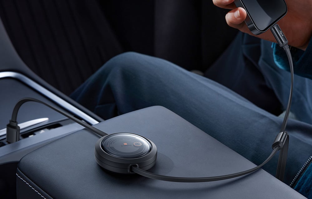 Baseus Free2Draw gyorstöltő kábel 3:1, USB-micro USB+USB-C+Lightning, 3,5A, 1,1m, fekete 3