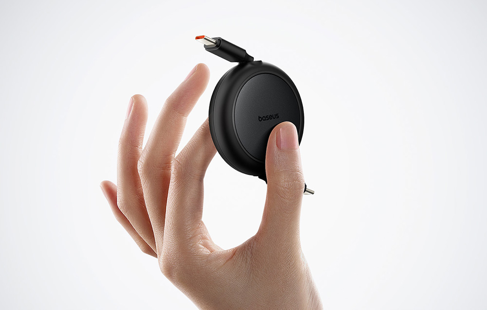 Baseus Free2Pull Mini USB-C – USB-C USB-kábel, 60W, 1m, fekete 4