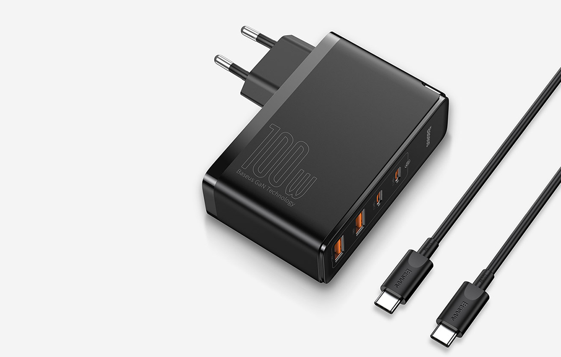 Baseus GaN2 Pro fali töltő, 2x USB + 2x USB-C, 100W, EU (fehér) 6