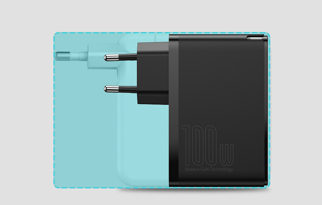 Baseus GaN2 Pro fali töltő, 2x USB + 2x USB-C, 100W, EU (fehér) 8