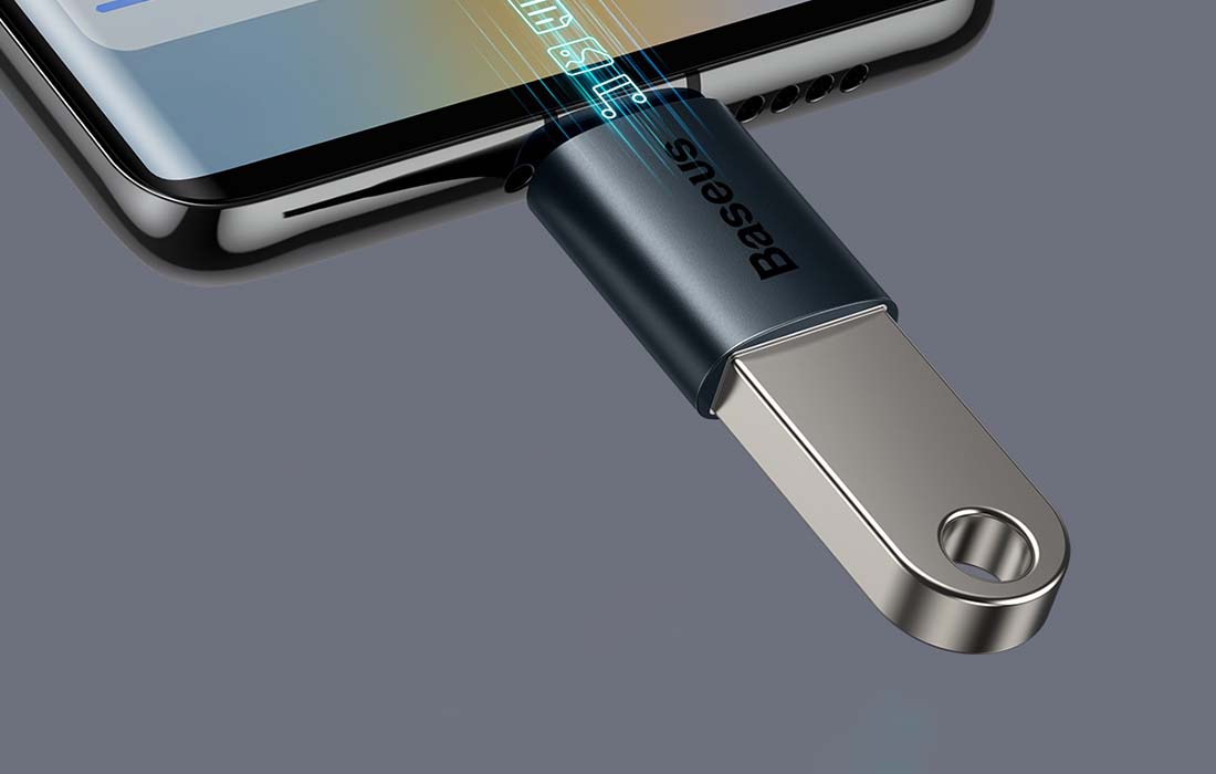 Baseus Ingenuity adapter USB-C-ről USB-A-ra OTG – kék 3