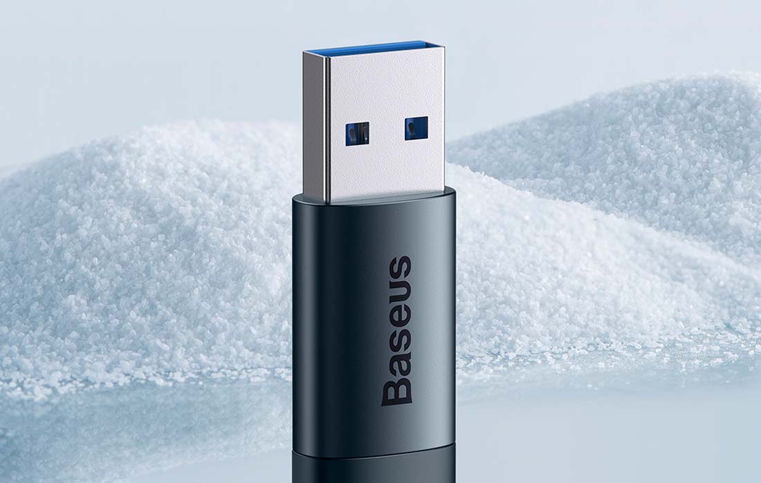 Baseus Ingenuity USB-A - USB-C adapter, OTG, kék 1