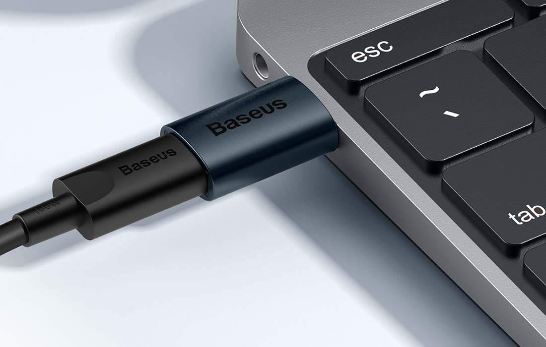 Baseus Ingenuity USB-A - USB-C adapter, OTG, kék 4
