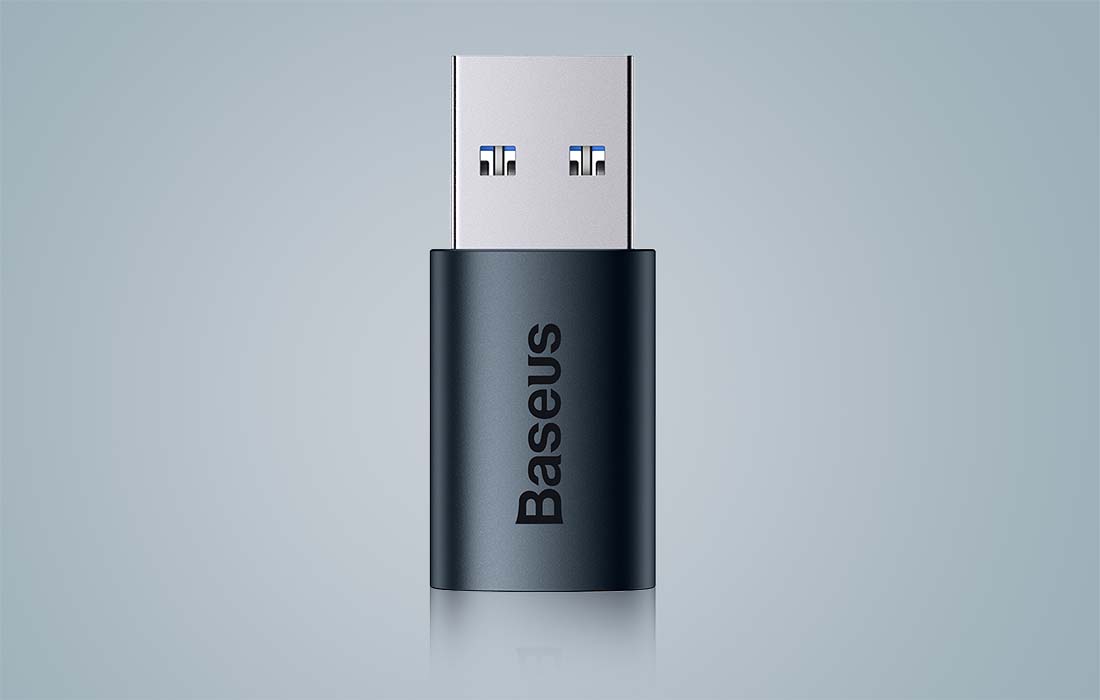 Baseus Ingenuity USB-A - USB-C adapter, OTG, kék 5
