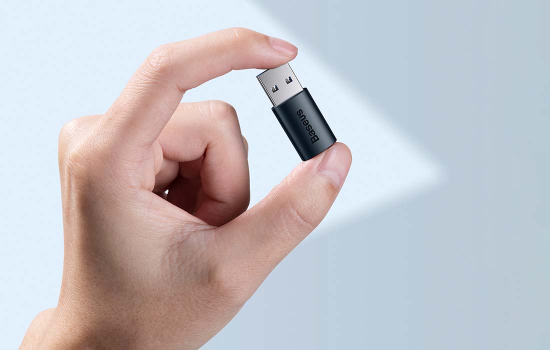 Baseus Ingenuity USB-A - USB-C adapter, OTG, kék 6
