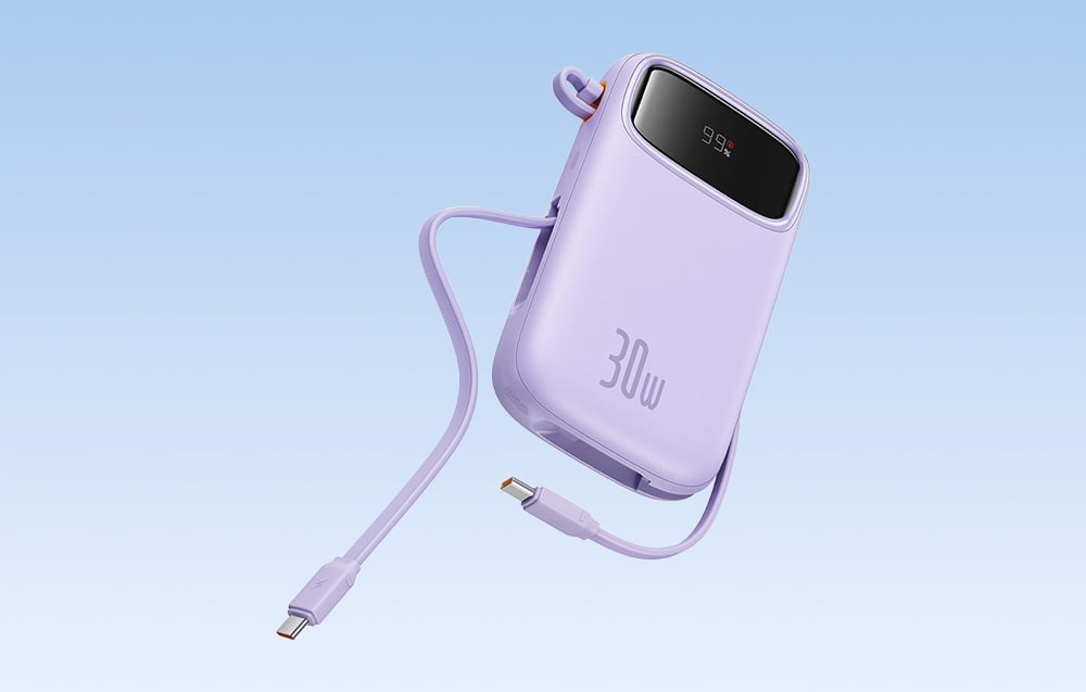 Baseus QPow 2 powerbank, 10000mAh, 30W, 2xUSB-C, lila 5