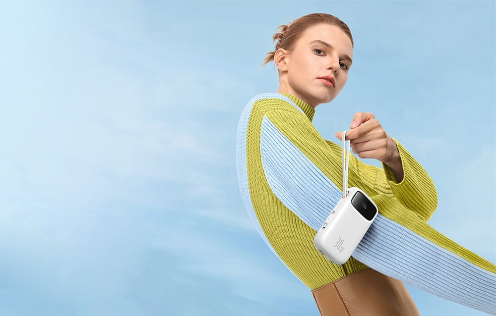 Baseus QPow 2 powerbank,  20000mAh, 30W, 2xUSB-C, fehér 2