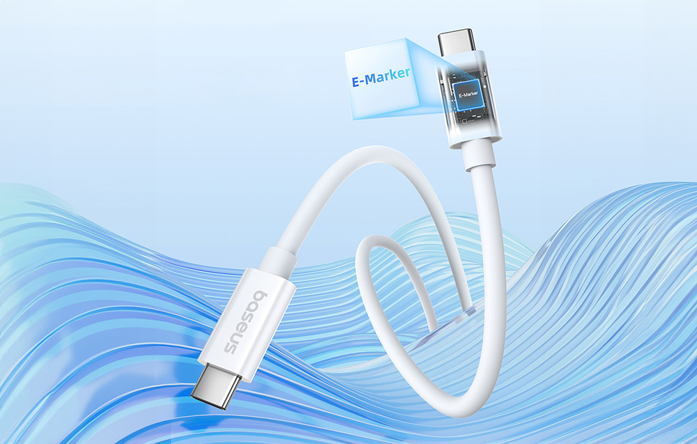 Baseus Superior kábel, USB4 USB-C – USB-C, 240W, 1m, fehér 4
