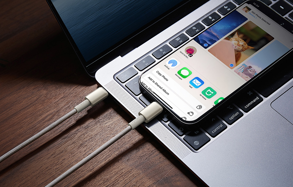 Baseus Tungsten Gold USB-C – USB-C  kábel, 100W, 1m, arany 3