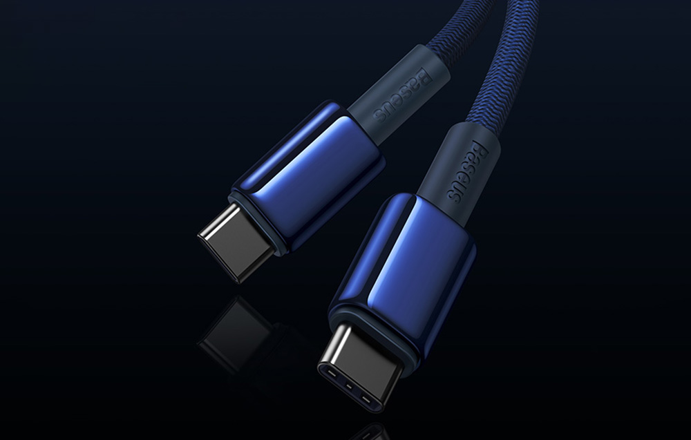 Baseus Tungsten Gold USB-C – USB-C  kábel, 100W, 1m, kék 1
