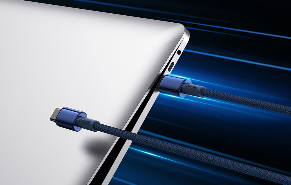 Baseus Tungsten Gold USB-C – USB-C  kábel, 100W, 1m, kék 2