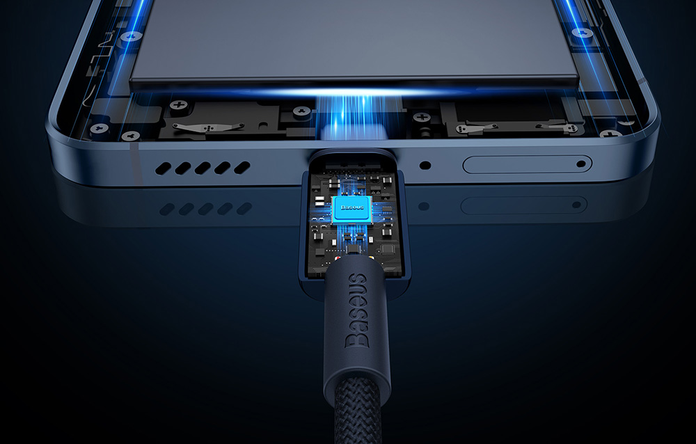 Baseus Tungsten Gold USB-C – USB-C  kábel, 100W, 1m, kék 4