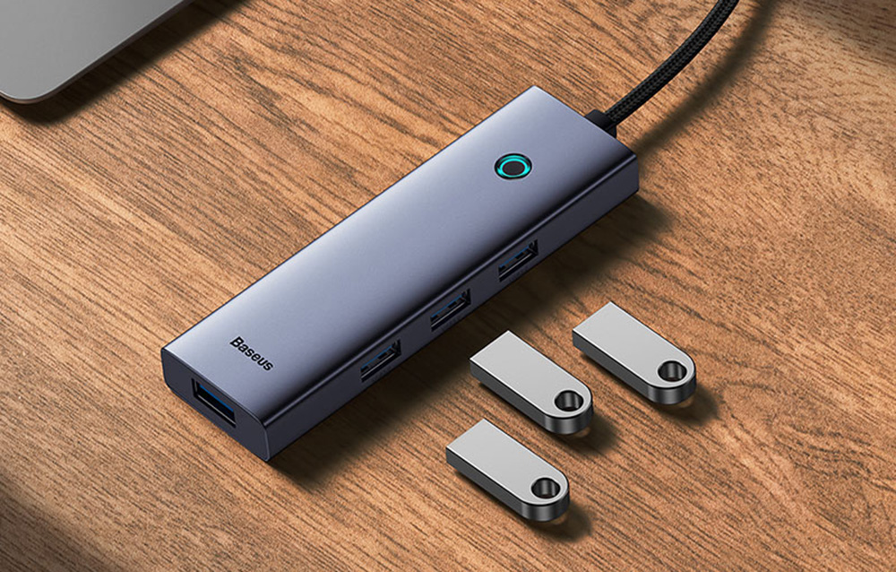 Baseus UltraJoy 4 az 1-ben Hub USB-A+4xUSB 3.0 (űrszürke) 1