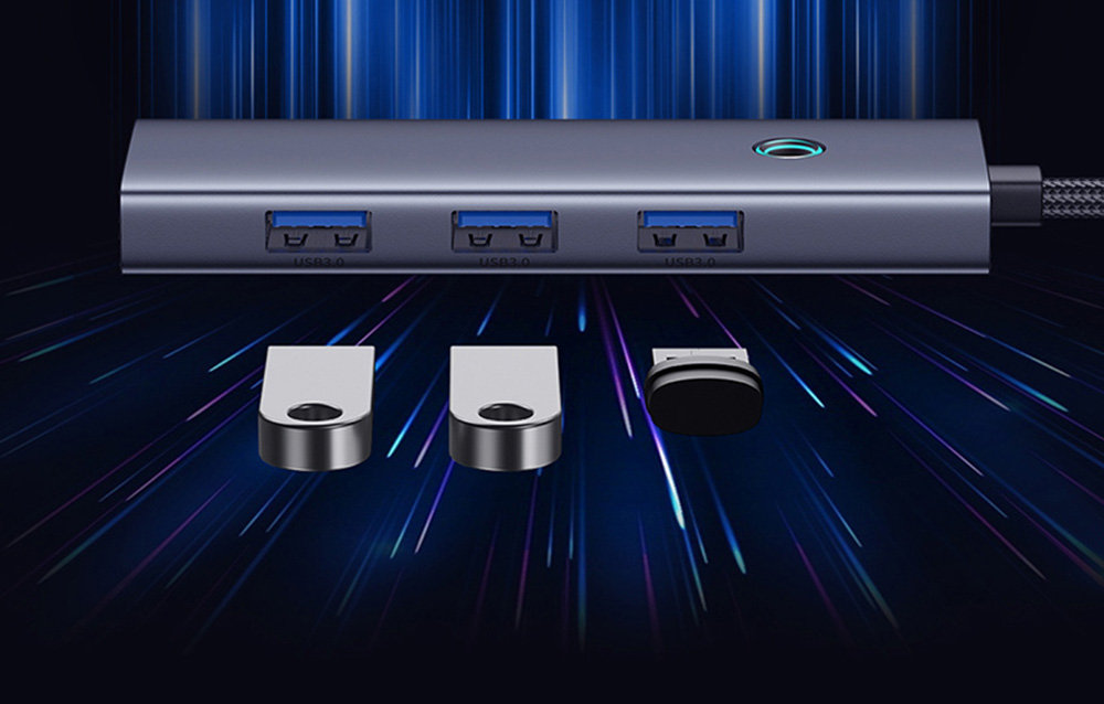 Baseus UltraJoy 4 az 1-ben Hub USB-A+4xUSB 3.0 (űrszürke) 3