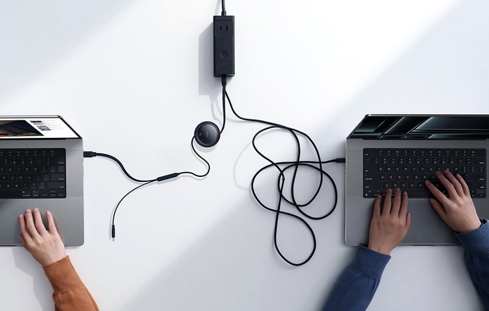 Baseus USB-C 2W1 Baseus Bright Mirror kábel, C+C, 100W, 1m, fekete 5