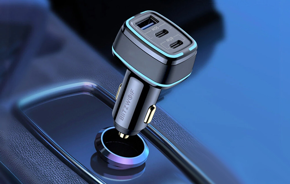 BlitzWolf BW-BC4 3 portos USB PD autós töltő, 115W 3