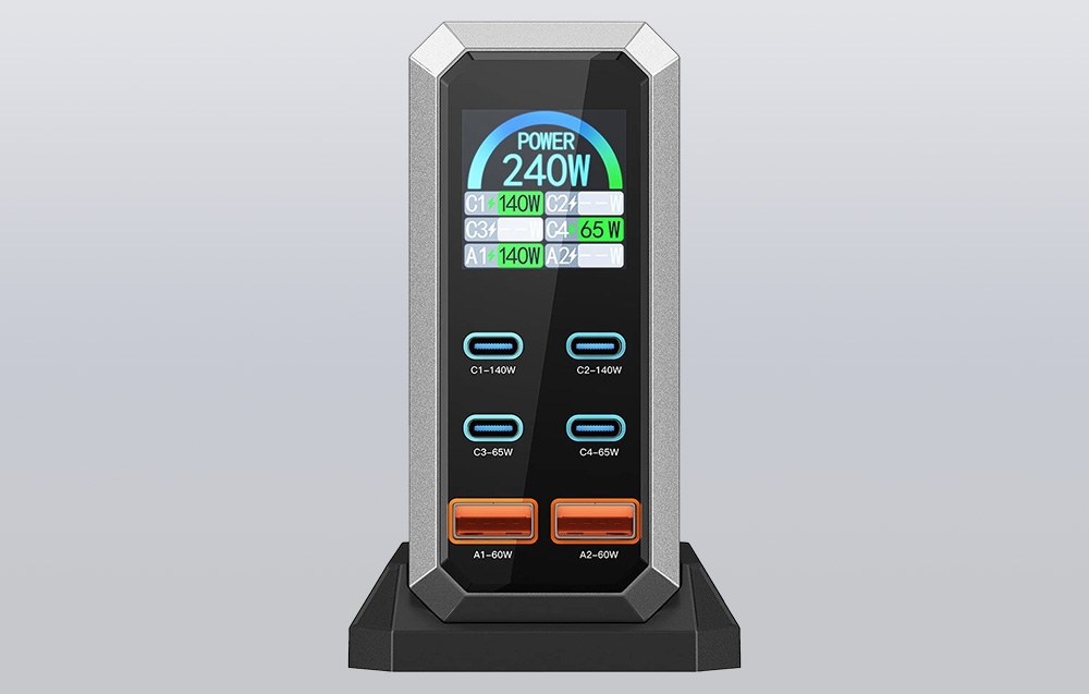 Blitzwolf BW-S31 2xUSB-A, 4xUSB-C, PD, 240W-os hálózati töltő. 2