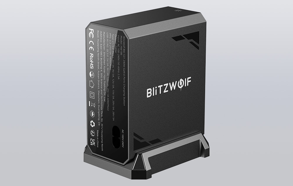 Blitzwolf BW-S31 2xUSB-A, 4xUSB-C, PD, 240W-os hálózati töltő. 3