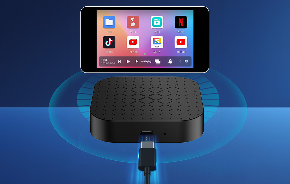 Carlinkit Tbox Basic (2+16G) vezeték nélküli adapter, Carplay/Android, fekete 3