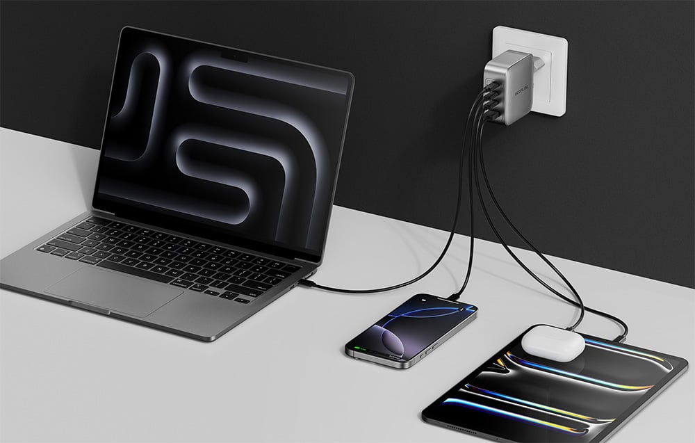 EcoFlow RAPID Pro 140W hálózati töltő, 3xUSB-C, 1xUSB-A, GaN 3