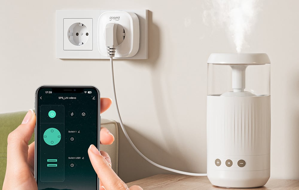 Gosund SP6 okos WiFi/Bluetooth dugalj, 16A, USB-C, 20W, Tuya 2