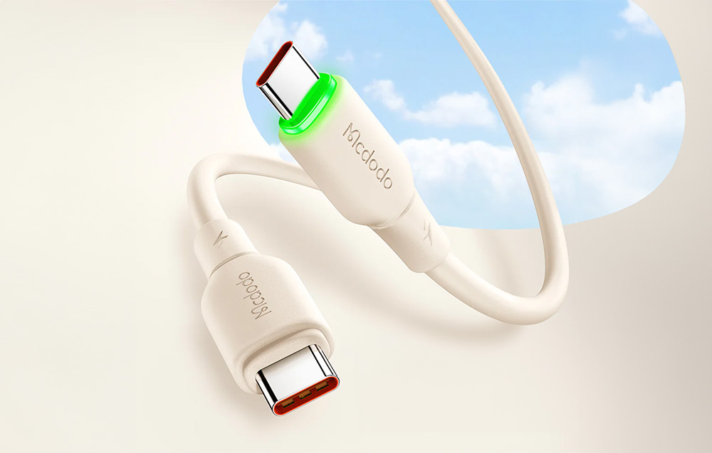 Mcdodo CA-4770 kábel, USB-C - USB-C, 65W, 1,2m, bézs 1