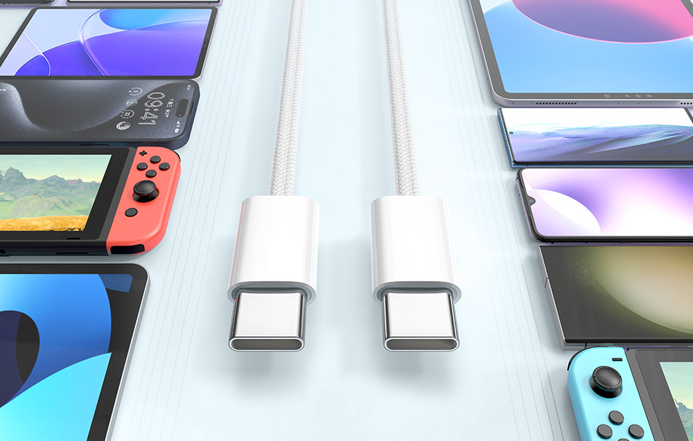 Mcdodo CA-5690 kábel, USB-C - USB-C, 60W, 1,0m, fehér 3