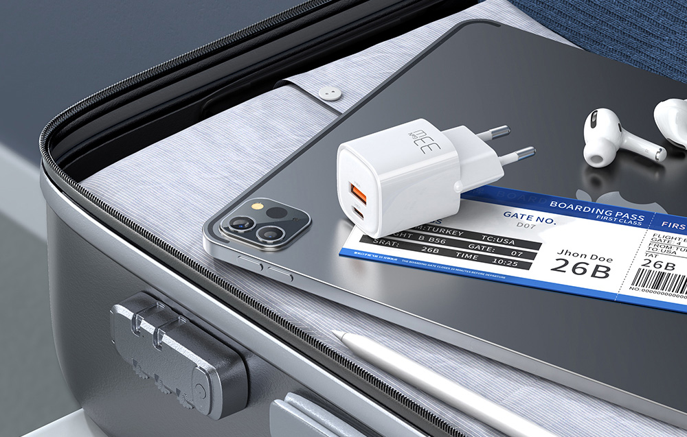 Mcdodo CH-0156 GaN töltő, 33W, USB-C, USB-A, rózsaszín 4