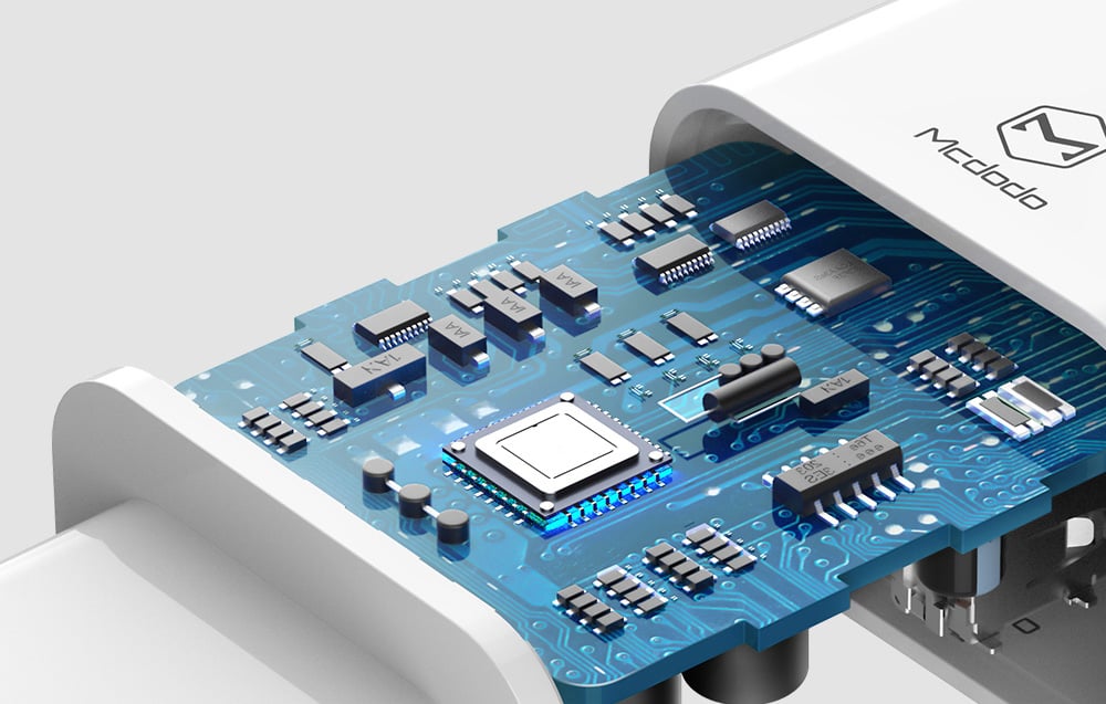Mcdodo CH-6720 utazókészlet, Dual USB töltő, Lightning, 1m, fehér 3