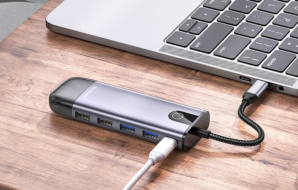 Mcdodo HU-7740 Hub, 6:1, USB-C, USB-C - HDMI - USB3.0*2 - SD - TF 4
