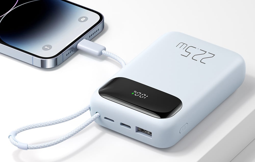 Mcdodo MC-3254, Power Bank Lightning kábellel, 10000mAh, 22,5W, kék 2