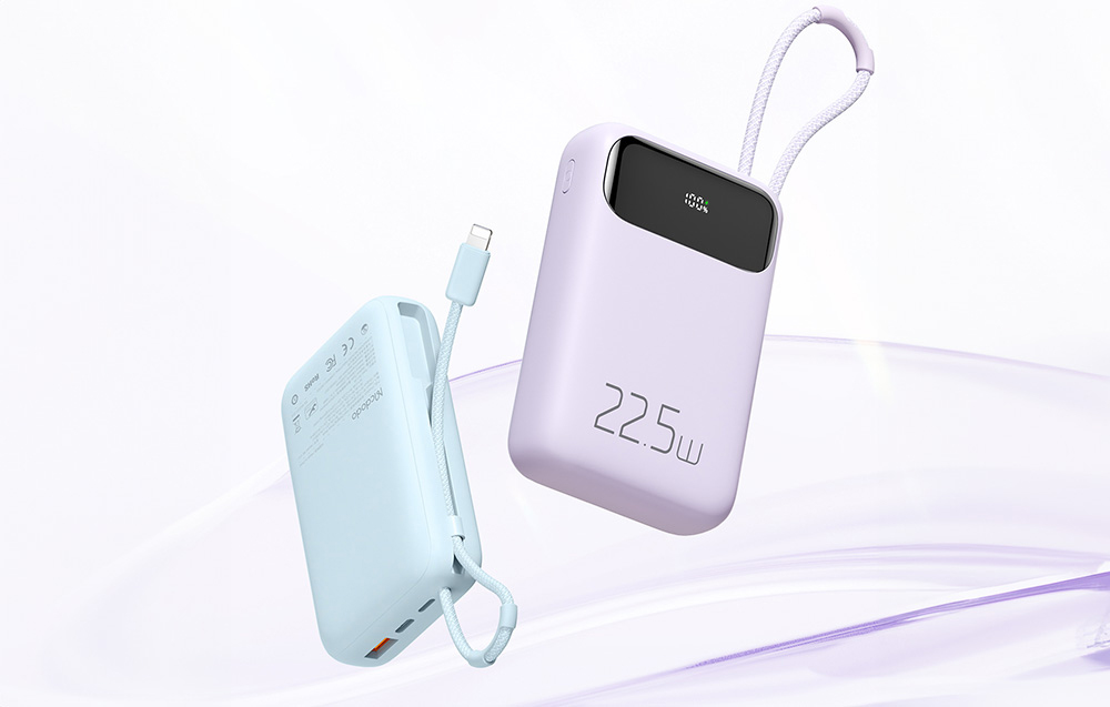 Mcdodo MC-3254, Power Bank Lightning kábellel, 10000mAh, 22,5W, kék 3