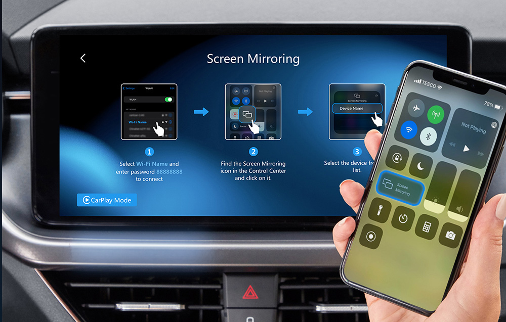 Ottocast CA360 adapter, 3:1, Carplay/Android, fekete 4