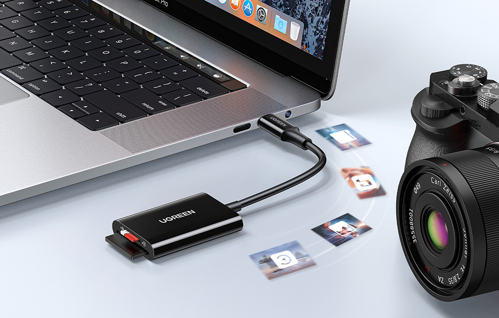 Ugreen CM265 kártyaolvasó, 2:1, USB-C, fekete 1